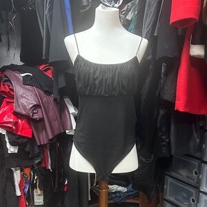 Gaze Black Bodysuit Top